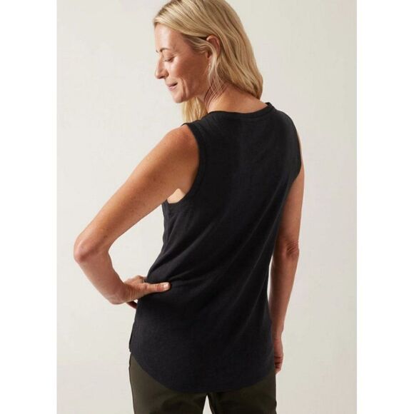 Athleta Breezy High Neck Tank Black Tencel Modal Lightweight Everyday Top XS - Picture 2 of 7